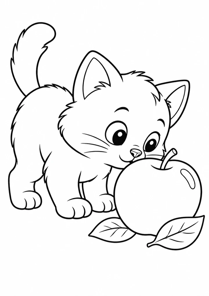 Le chat et la pomme