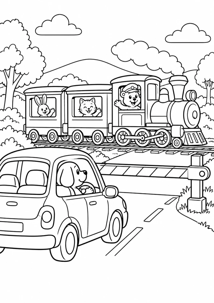 La voiture au passage à niveau