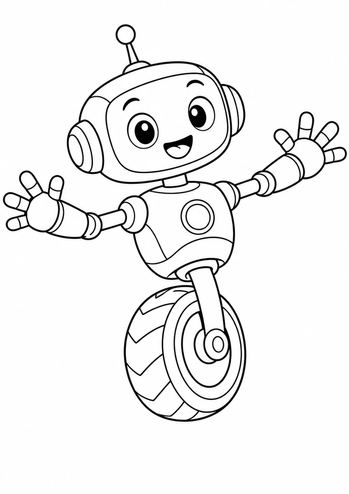 Le robot sur son monocycle