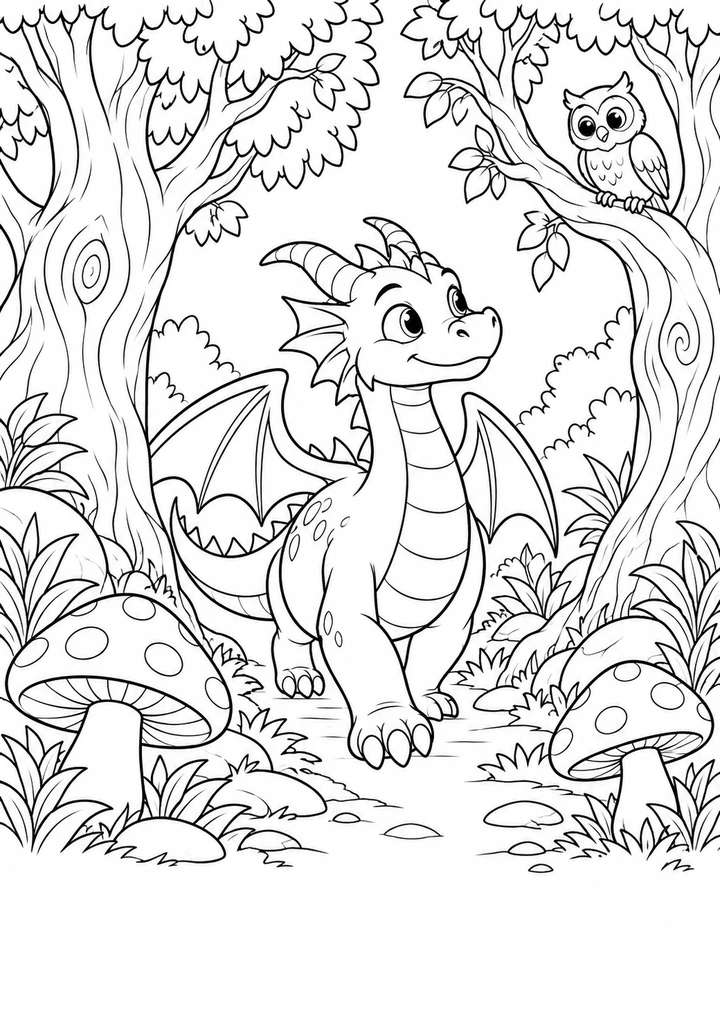 Le dragon dans la forêt enchantée