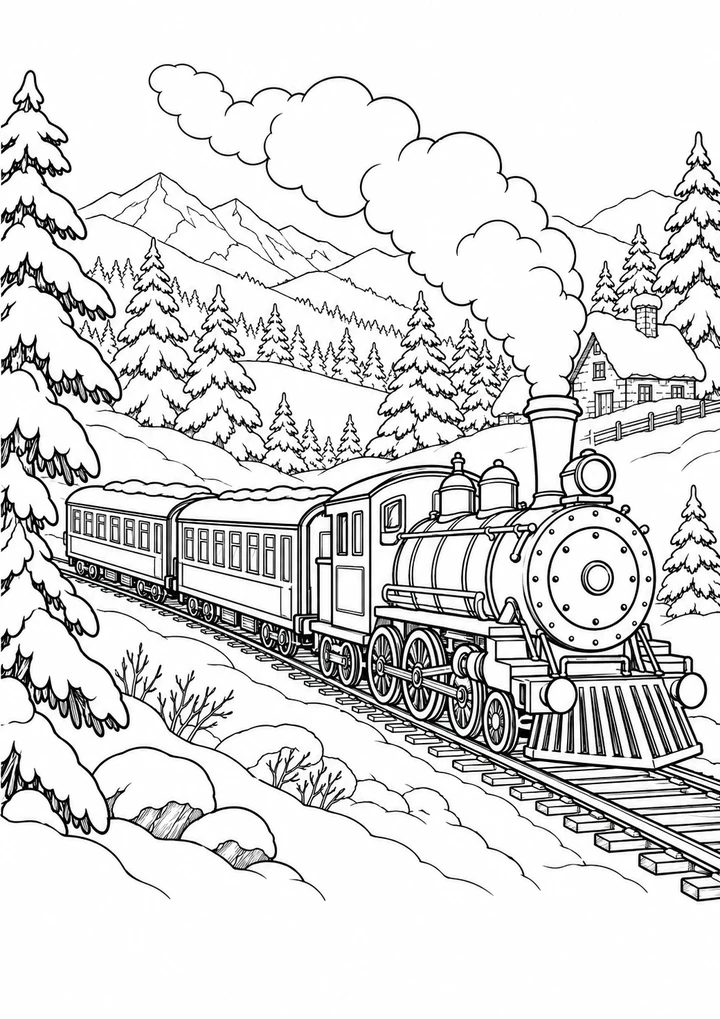 Le train sous la neige