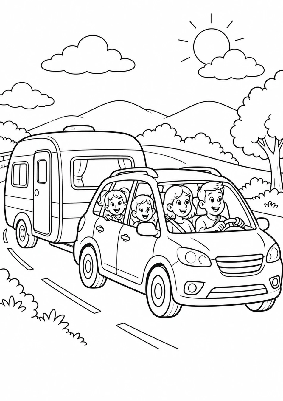 La voiture et sa caravane