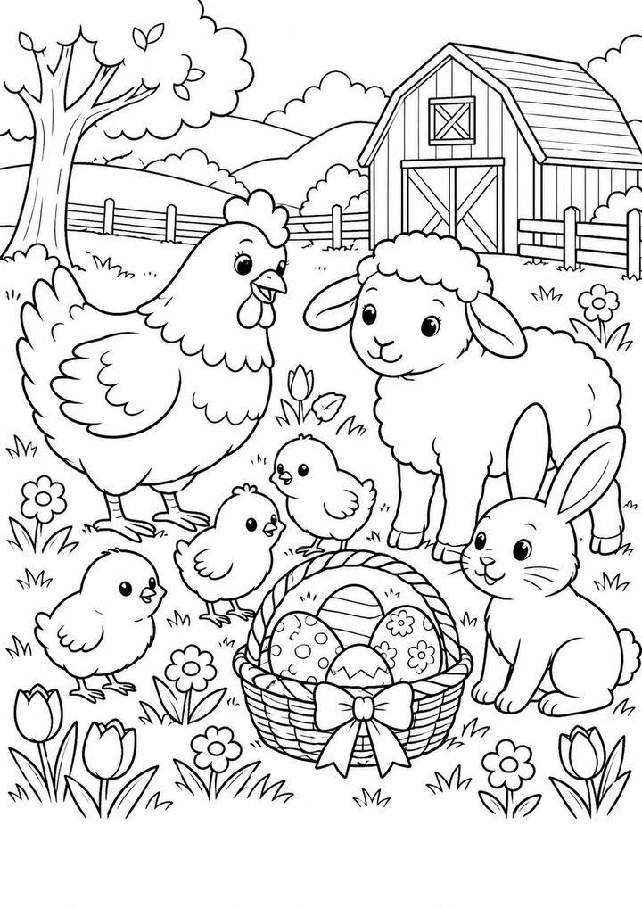 La ferme fête Pâques
