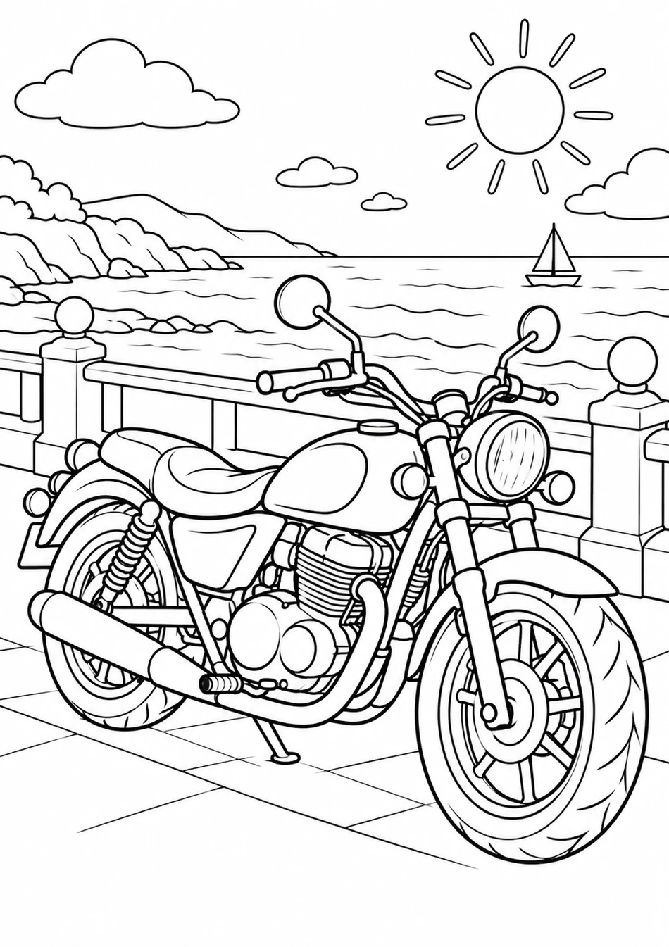 La moto au bord de la mer