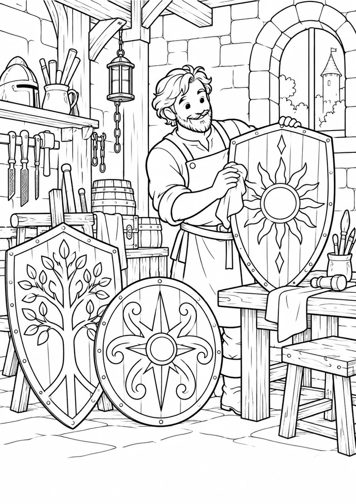 L’atelier du fabricant de boucliers