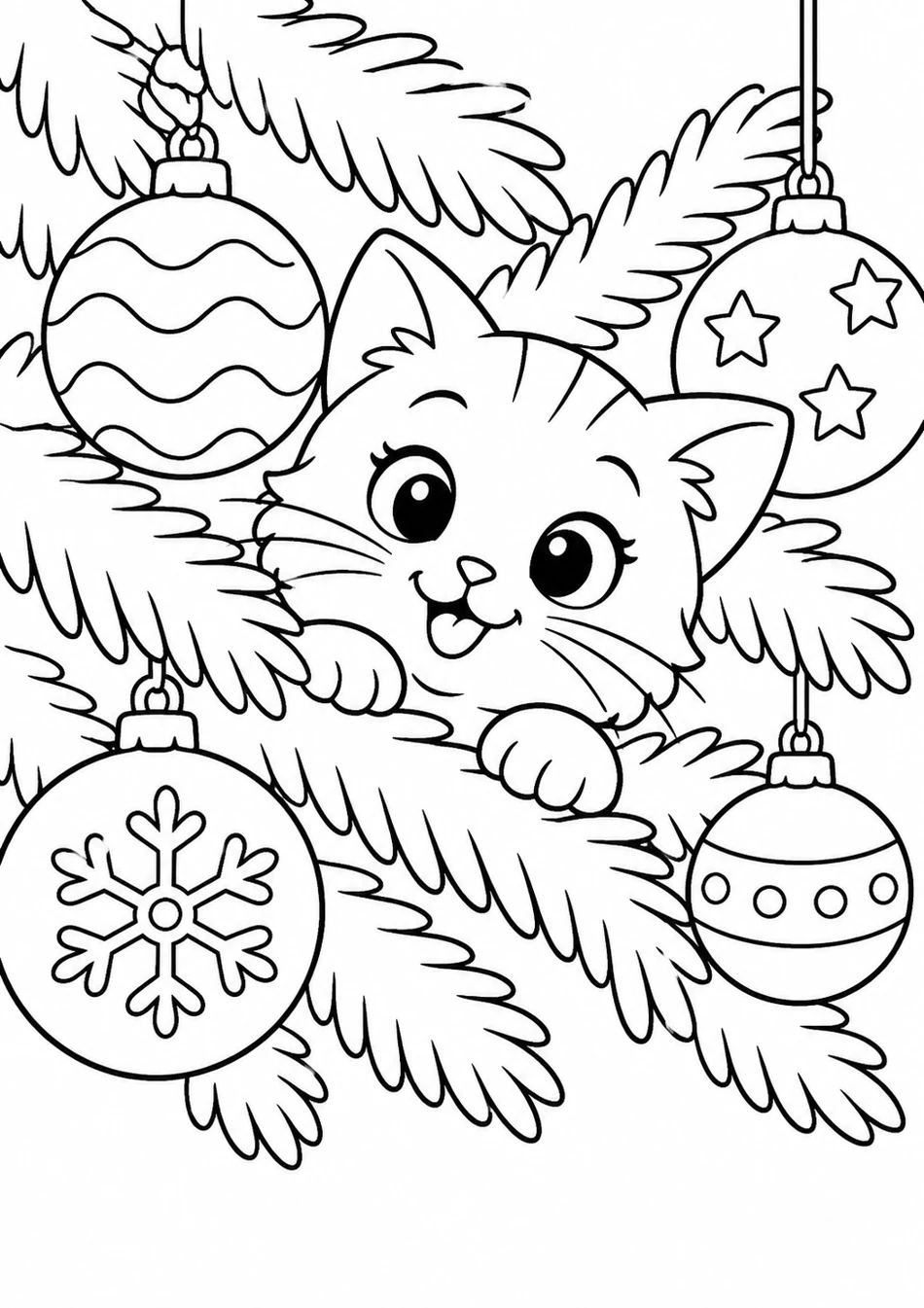 Le chat dans le sapin