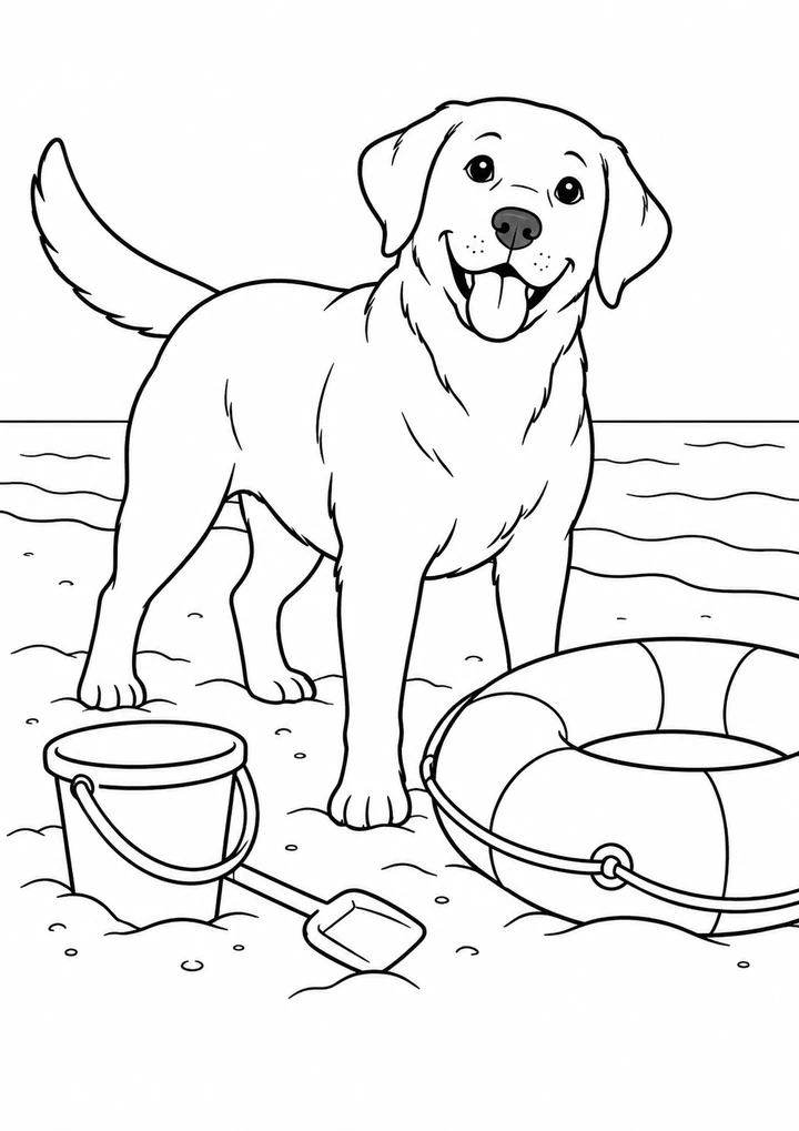 Le labrador et la bouée ronde