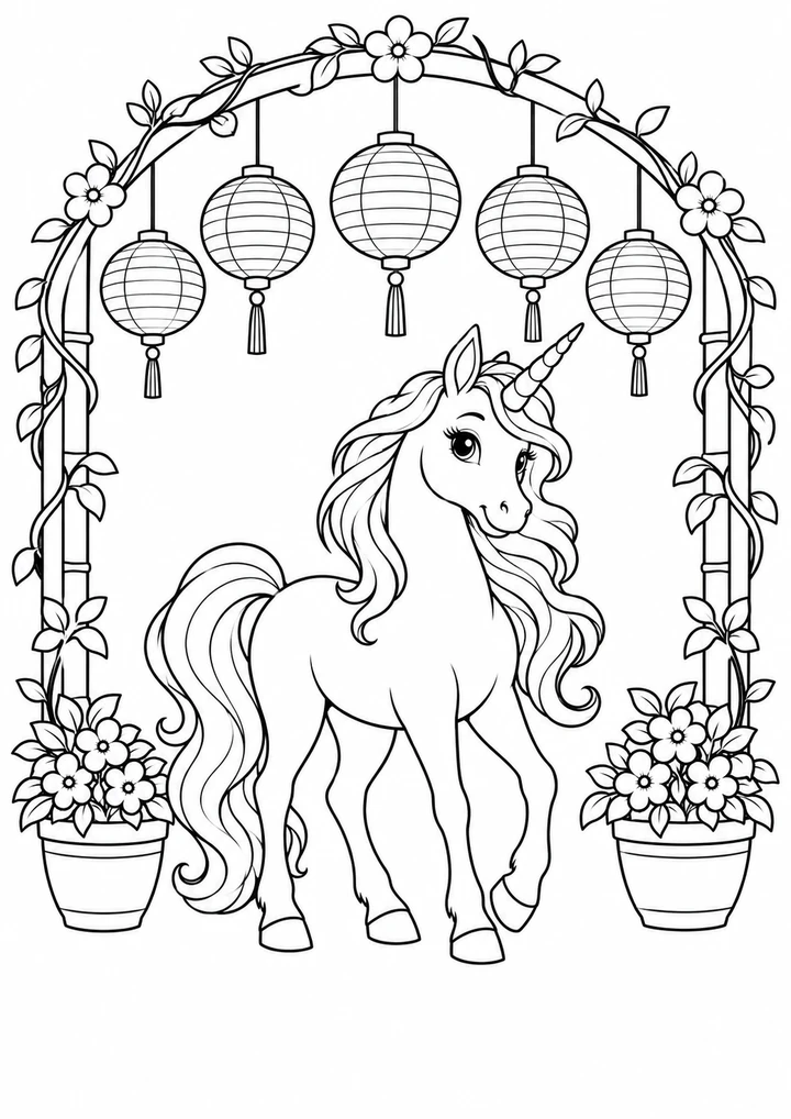 La licorne au festival des lanternes