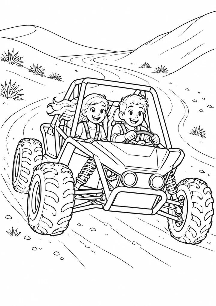 Le buggy sur le chemin de sable