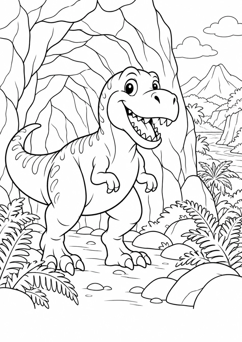 Le T-rex découvre une grotte