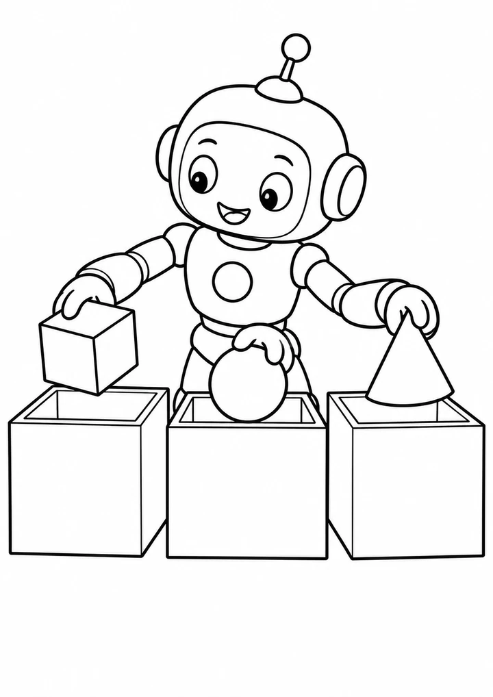 Le robot trie les formes