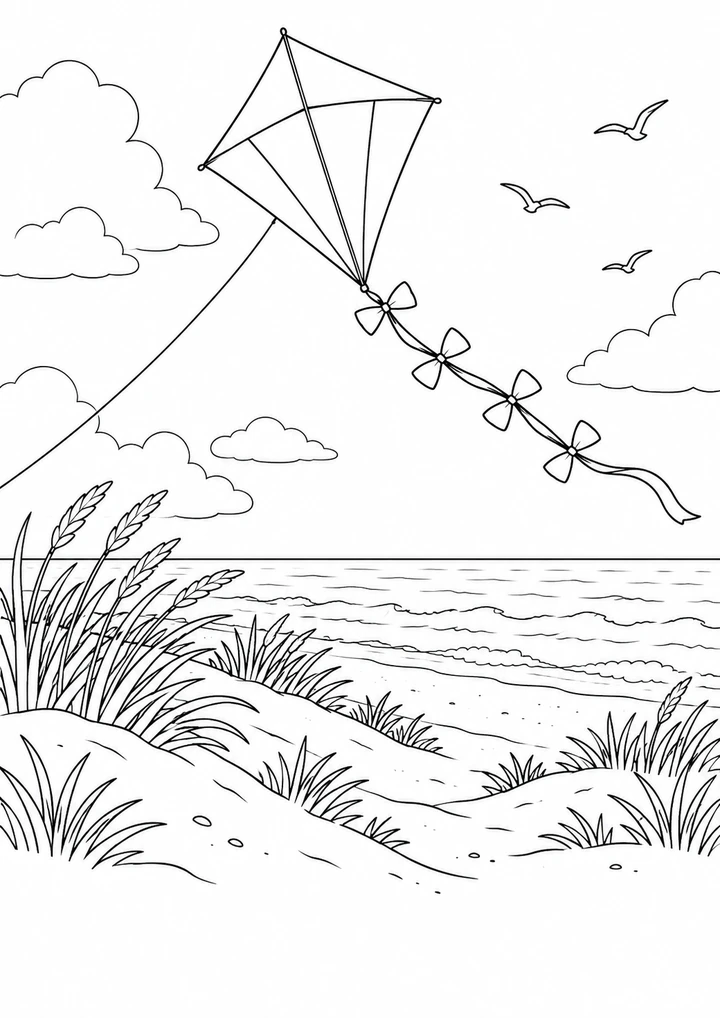 Le cerf-volant au-dessus des dunes