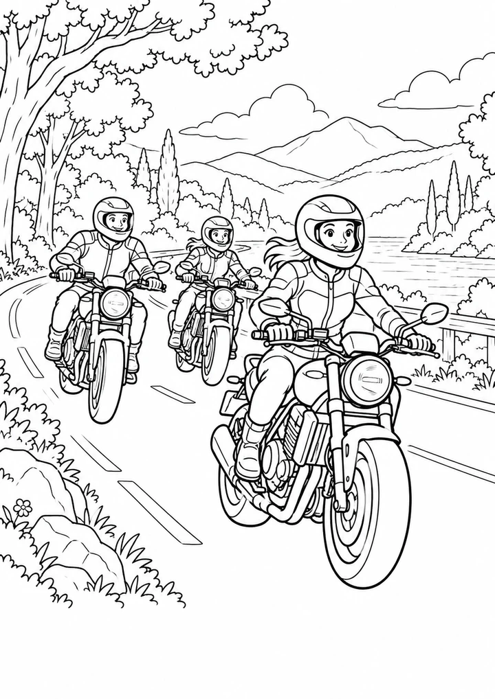 La balade des trois motards casqués
