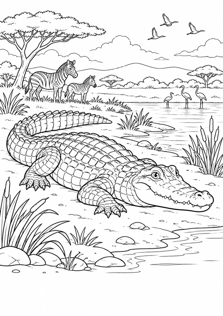 Le crocodile au bord de l’eau