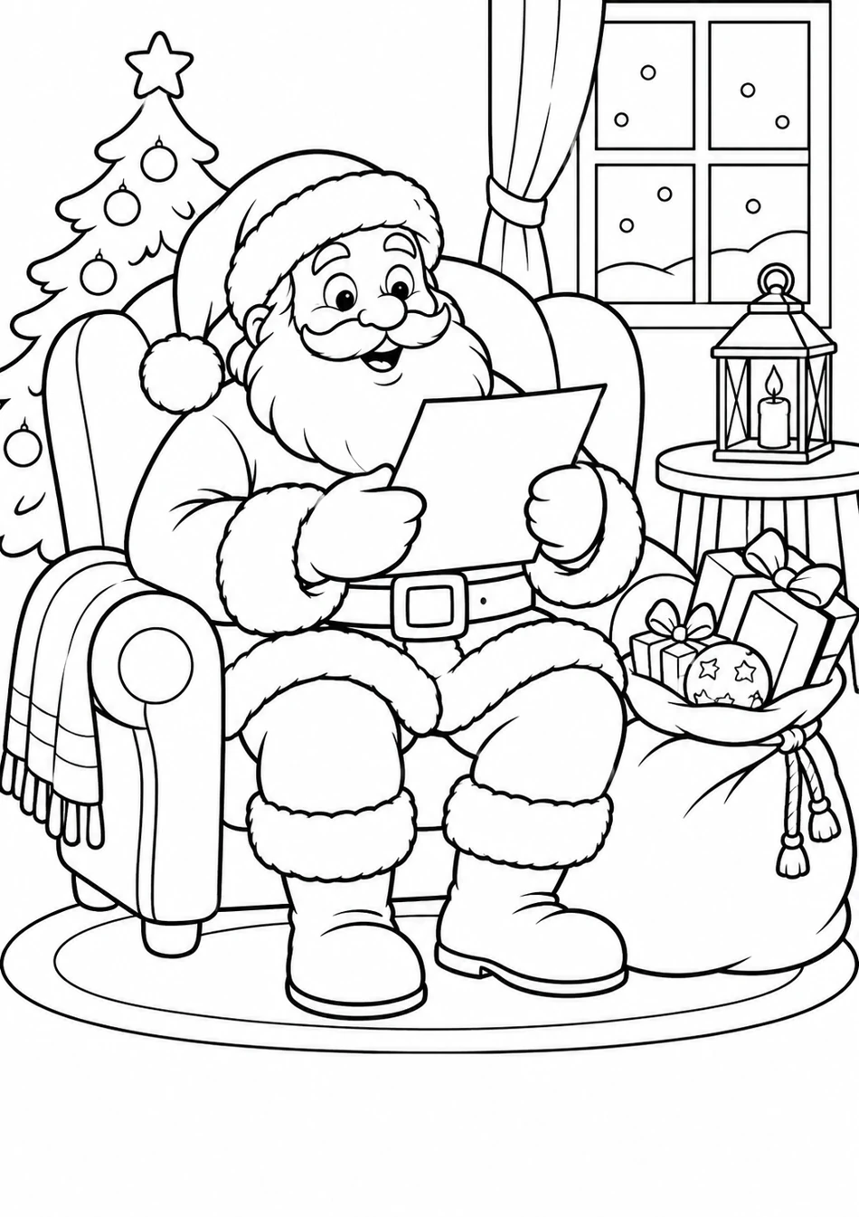 Le Père Noël lit une lettre