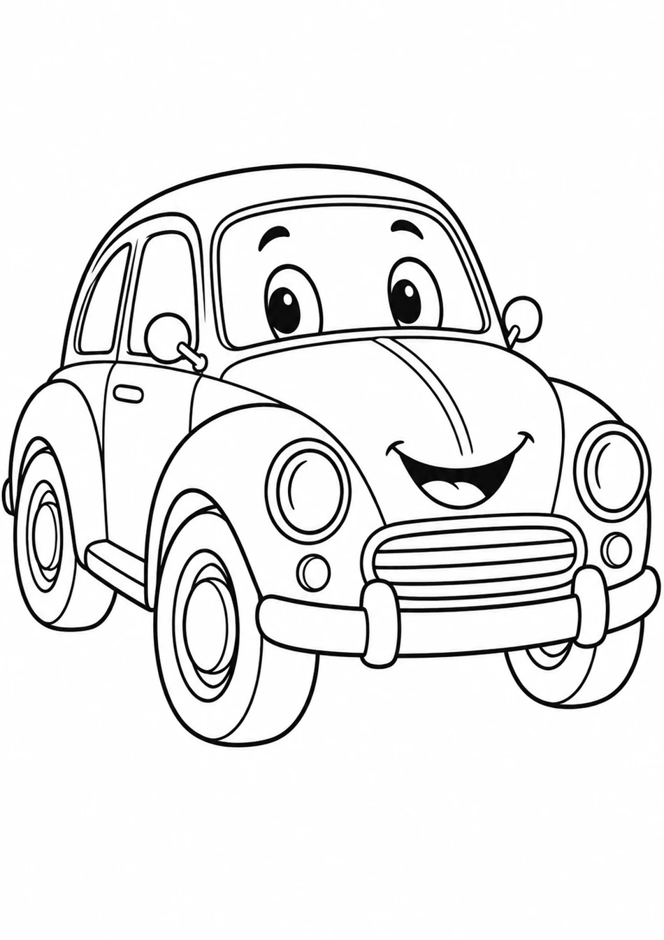 La voiture ancienne arrondie