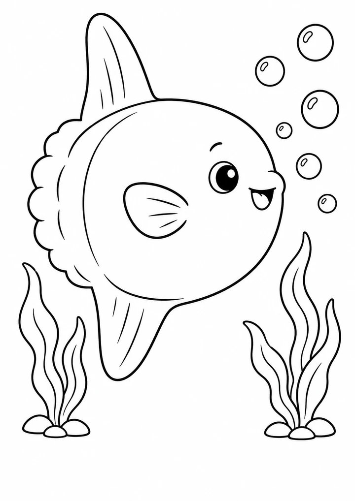 Le poisson lune et les bulles