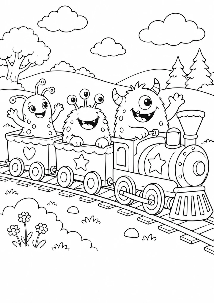 Le train des monstres rigolos