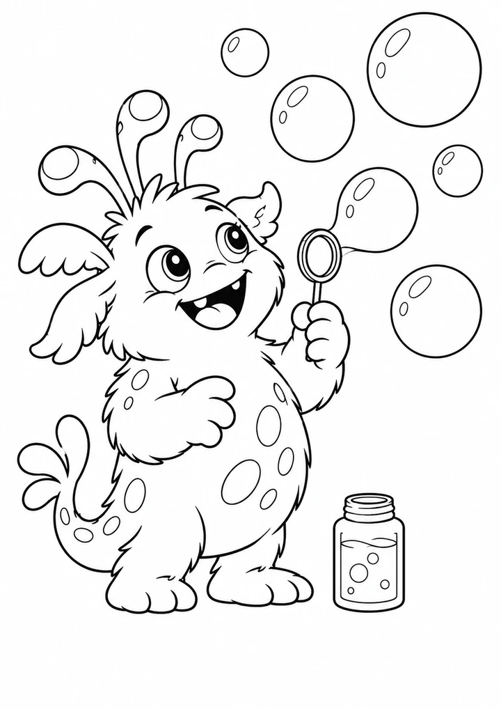 Le monstre fait des bulles