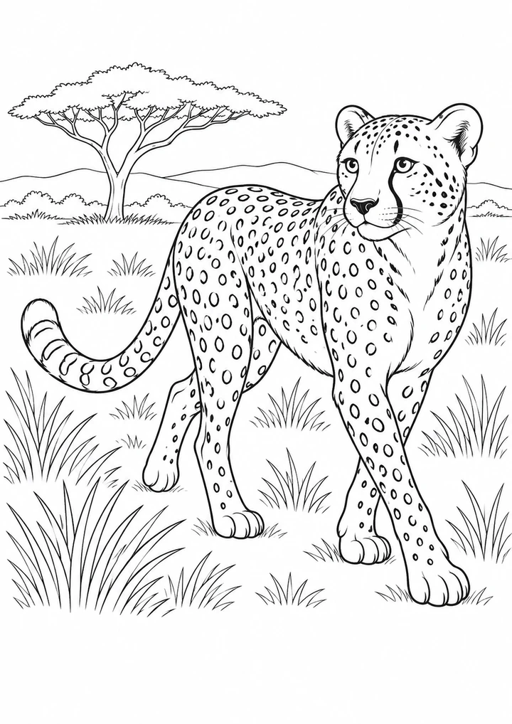 Le guépard dans les hautes herbes