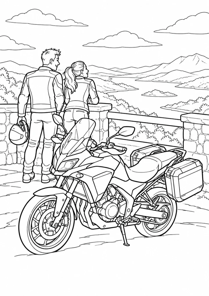 La moto de voyage au belvédère