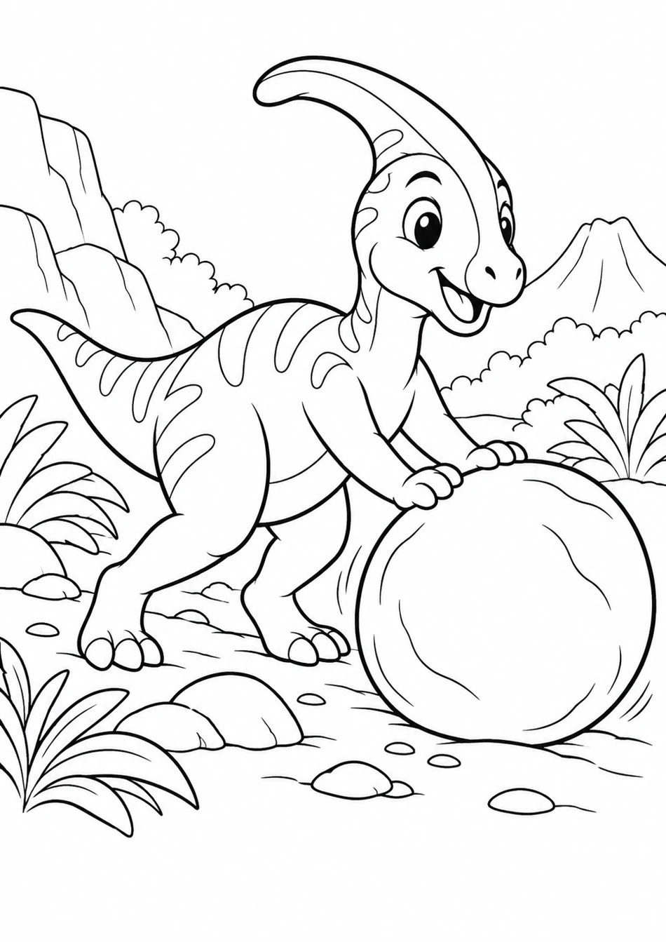 Le parasaurolophus joue