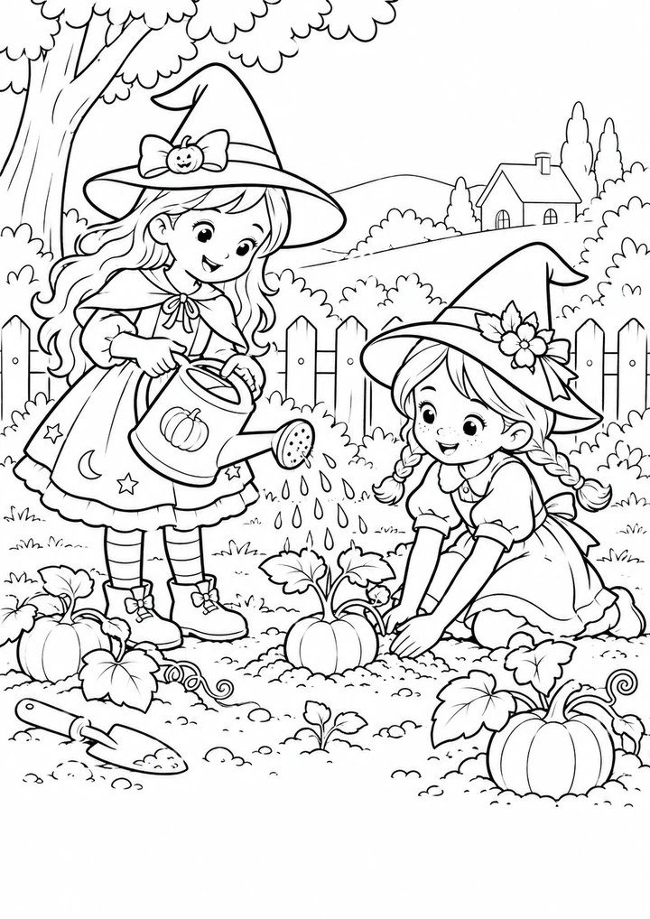 Les petites sorcières jardinent