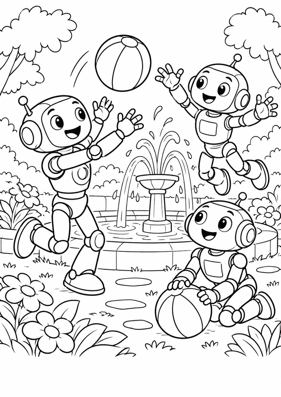 Les robots au jardin public