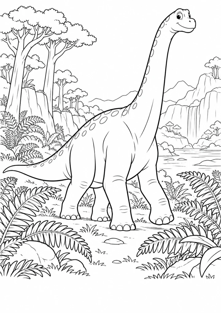 Le brachiosaure traverse la clairière
