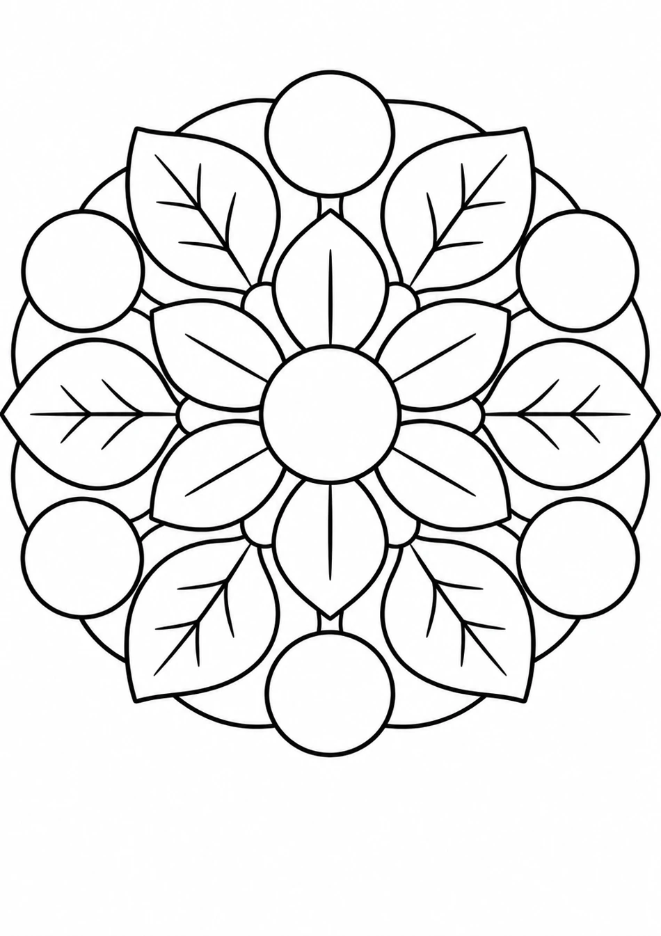 Le mandala des feuilles rondes