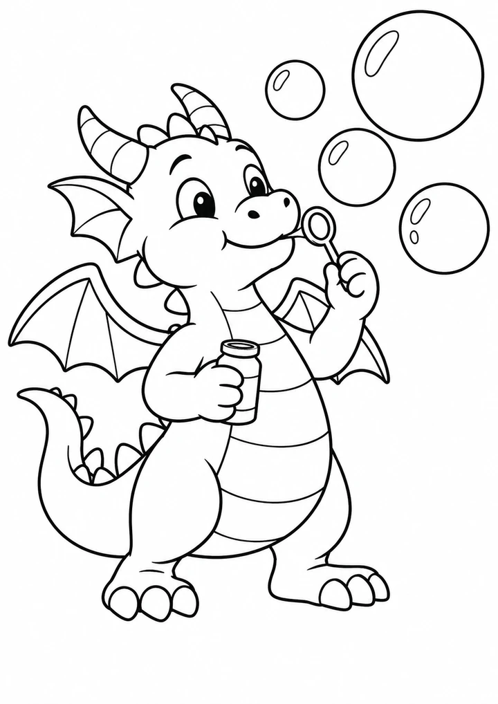 Le dragon qui souffle des bulles