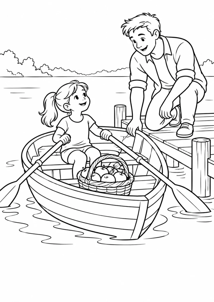 La barque et le panier de pommes