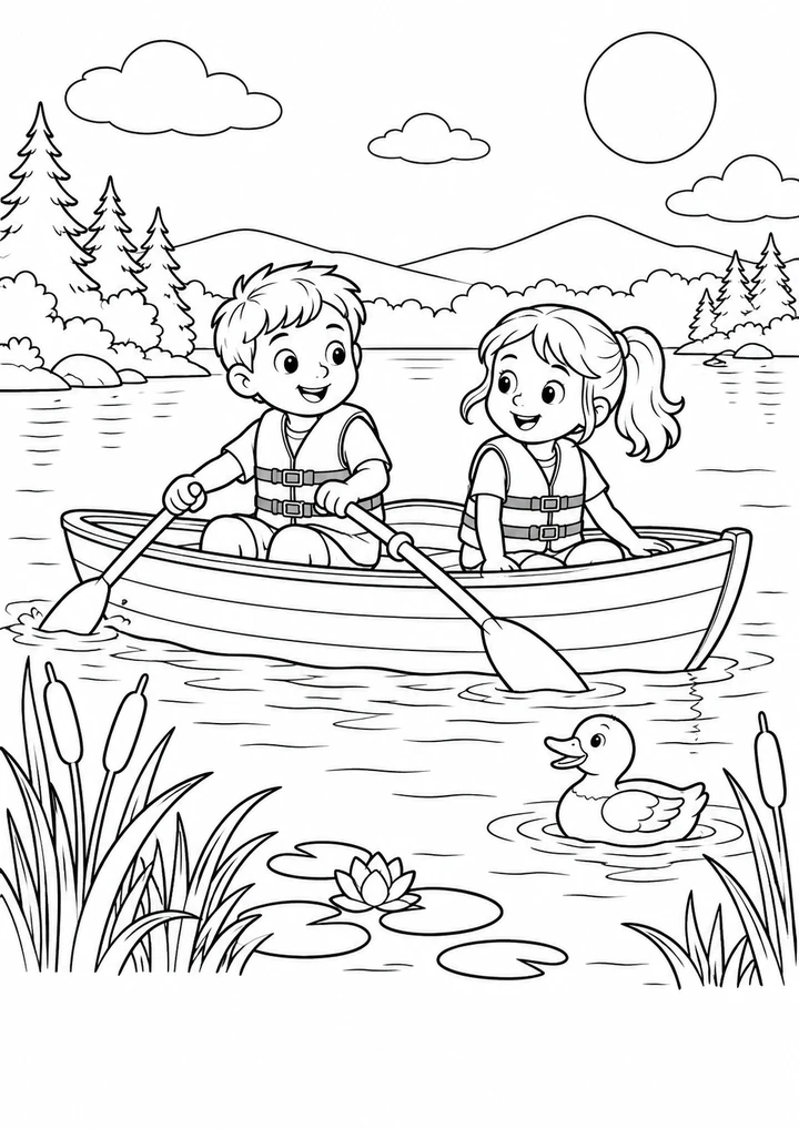 La barque sur le lac