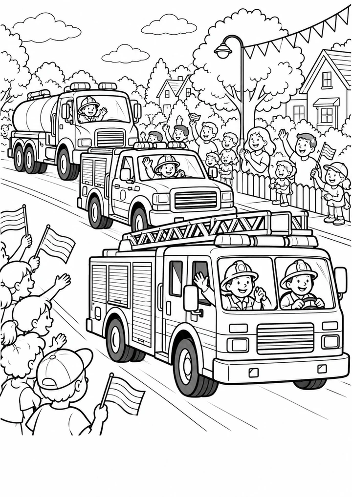 La parade des pompiers