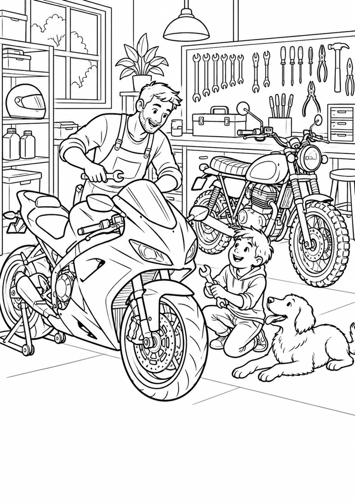 L’atelier des deux motos