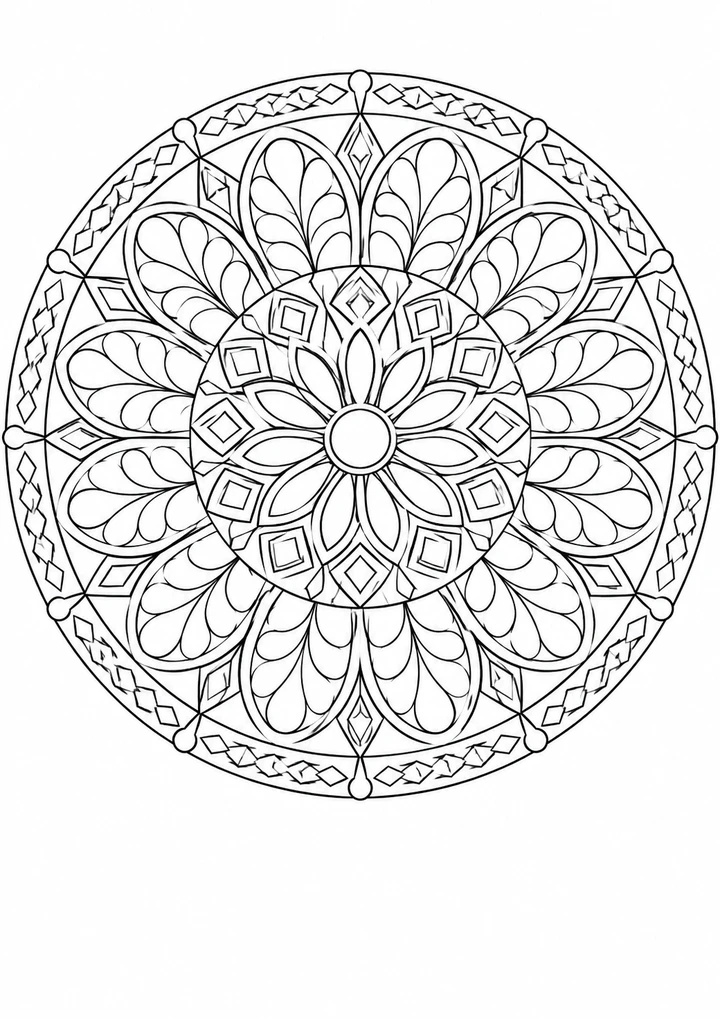 Le mandala des plumes arrondies