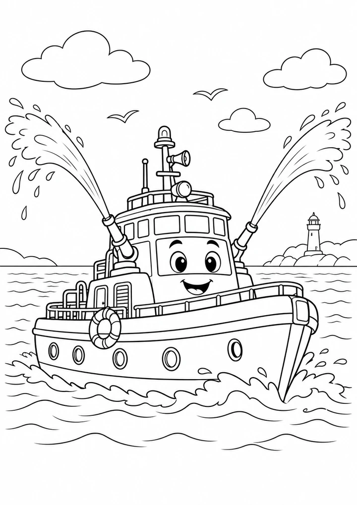 Le bateau des pompiers