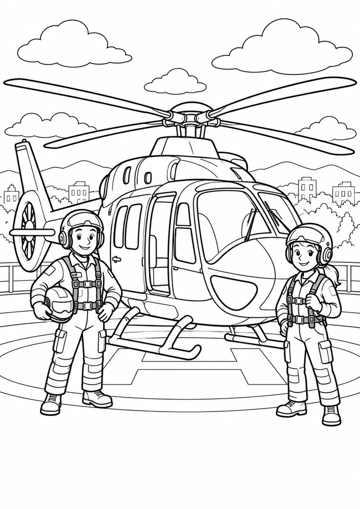 L’hélicoptère des pompiers