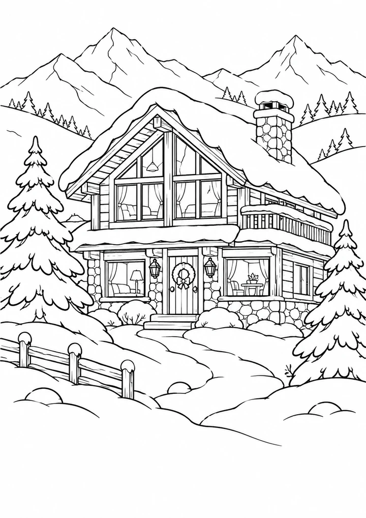 Le chalet sous la neige