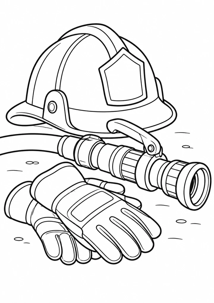 Le casque et les gants du pompier