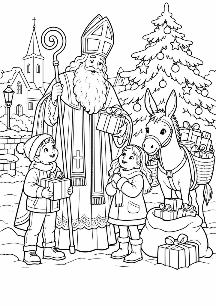 Saint-Nicolas près du grand sapin