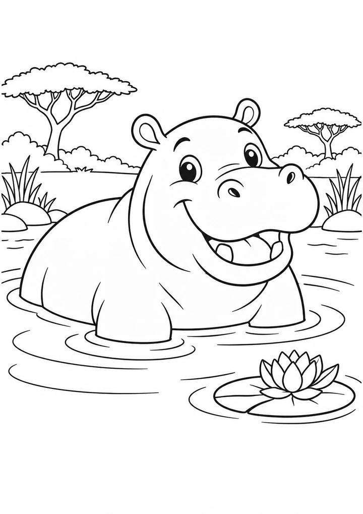 L’hippopotame et son bain