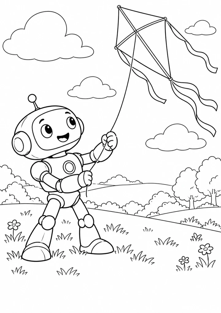 Le robot et le cerf-volant solaire