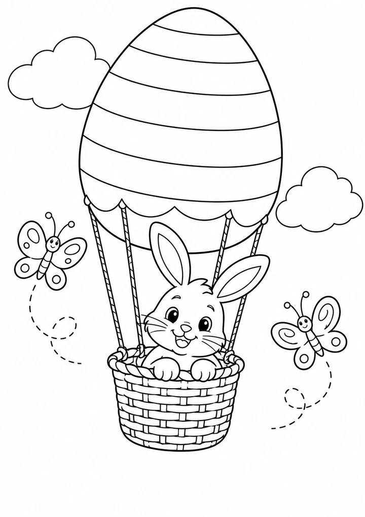 Le lapin en montgolfière