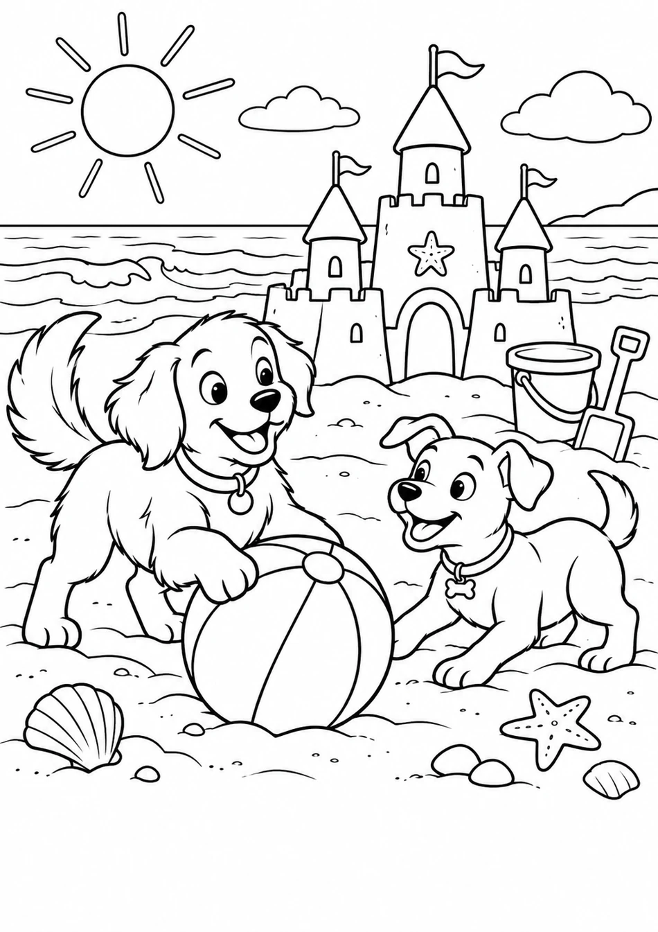 Les chiens à la plage