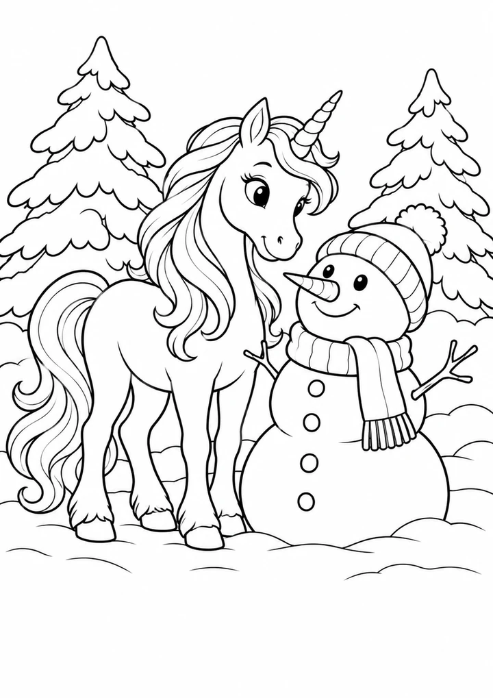 La licorne et le bonhomme de neige