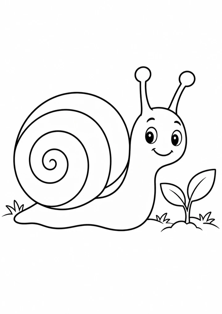 L’escargot près de la pousse