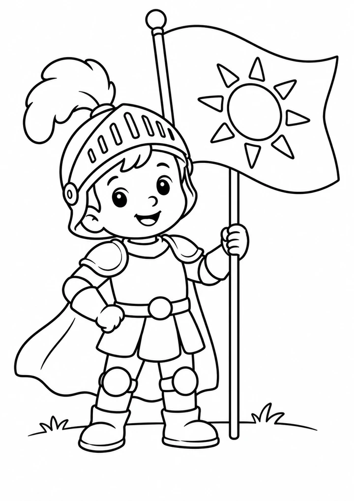Le chevalier et son drapeau