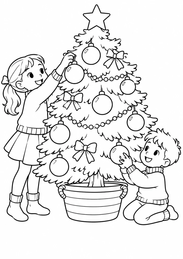 Le sapin dans son panier tressé