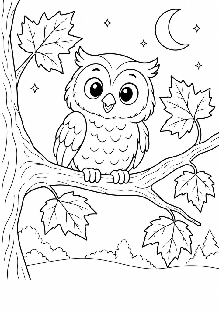 Le hibou sur sa branche